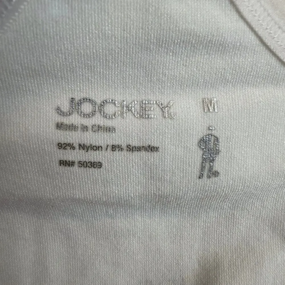 Women's White Jockey Racerback Sports Bra Molded Cup Adjustable Straps Medium - Picture 13 of 16